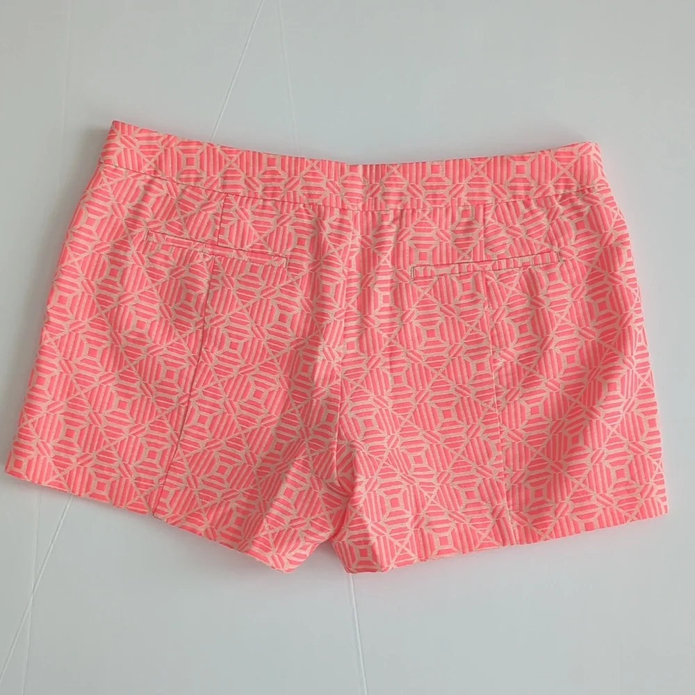GAP Neon Coral Pink Clean Front Jacquard Shorts size 8